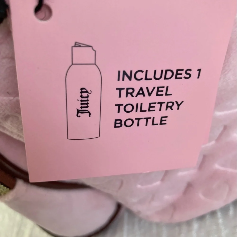 Juicy Couture Pink Cosmetic Travel Case with Bottle